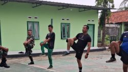 Tingkatkan Kebugaran Tubuh, Koramil 1608 Karangampel Indramayu Lakukan Olahraga Pembinaan Fisik 