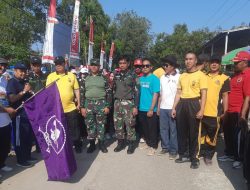 Danramil 1602 Sindang Indramayu Mengikuti Jalan Santai di Kecamatan Cantigi