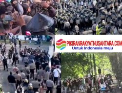 Dengan Adanya Aksi Demonstrasi Didepan Kantor DPRD, Sulut Diduga Ada Penyusup Yang Melempar Batu Ke APH.