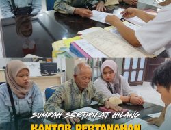 Sumpah Sertipikat Pengganti Karena Hilang