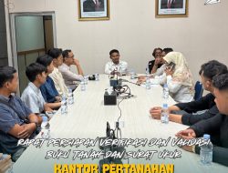 Kegiatan rapat persiapan validasi dan verifikasi Buku Tanah & Surat Ukur pada Kantor Pertanahan Kab. Karanganyar