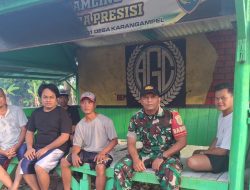 Berikan Rasa Nyaman Masyarakat, Anggota Koramil 1608 Karangampel Indramayu Laksanakan Patroli Siskamling