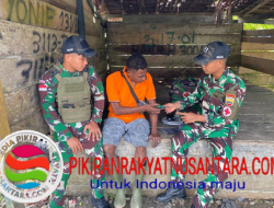 *Satgas Yonif 131/Brajasakti Gelar Pelayanan Kesehatan di Kampung Ampas*