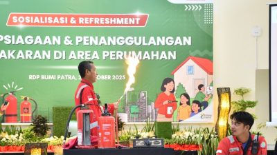PT KPI RU VI Balongan Melalui HSSE Melakukan Sosialisasi dan Simulasi Penanggulangan Kebakaran