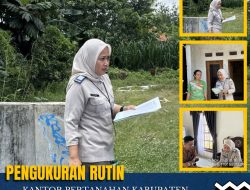 Kantor Pertanahan Kabupaten Karanganyar melaksanakan kegiatan pengukuran tanah rutin di Desa Malanggaten, Kec.  Kebakkramat, Kab. Karanganyar