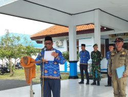 Koramil 1602 Sindang Menghadiri Upacara HUT Korpri Ke 54 Tahun 2025 Tingkat Kecamatan Pasekan