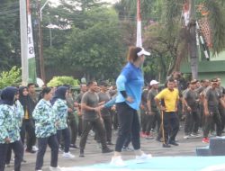 Kodim 0616/Indramayu Gelar Senam Bersama Peringati HUT ke-76 Korem 063/Sunan Gunung Jati