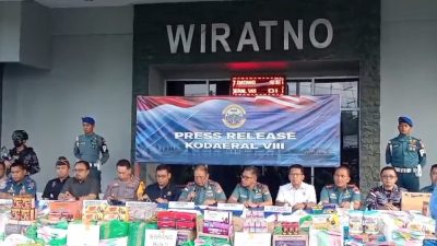 Kodaeral VIII Gagalkan Penyelundupan Ayam dan Miras Ilegal Asal Filipina di Perairan Sulut.