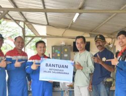 Kilang Pertamina Balongan Kembali Wujudkan Harapan Warga, Jalan Tarum Timur Dibetonisasi