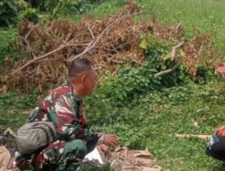 Babinsa Koramil 1601/Indramayu Pererat Silaturahmi Lewat Komsos di Desa Tegalsembadra