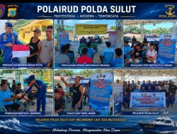 Ditpolairud Polda Sulut Penyuluhan Keselamatan dan Pelestarian Laut bagi Nelayan Labuan Uki