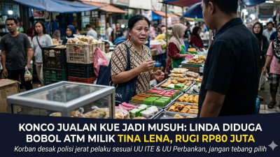 KONCO JUALAN KUE JADI MUSUH: LINDA DIDUGA BOBOL ATM MILIK TINA LENA, RUGI RP80 JUTA