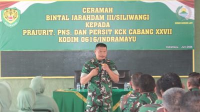 Bintaljarahdam III/Siliwangi Berikan Pembinaan Mental kepada Prajurit, PNS, dan Persit Kodim 0616/Indramayu