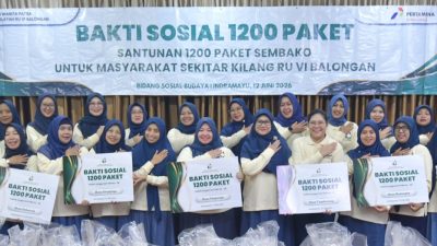 PWP RU VI Balongan Salurkan 1.200 Paket Sembako dan Santuni 150 Anak Yatim pada HUT ke-26