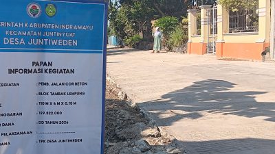 Jalan Cor Beton Blok Tambak Lempung Rampung, Warga Juntiweden Siapkan Syukuran Sebagai Wujud Rasa Syukur