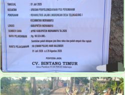 Aspirasi Dewan lina Hilma.S.H.,Partai PDIP, Diduga Proyek Rehabilitasi Jalan Lingkungan Desa Teluk Agung 1 DIkerjakan Asal Jadi
