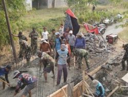 Perkuat Konektivitas Desa, Kodim 0616/Indramayu Rampungkan Pembangunan Jembatan Beton Garuda  ​