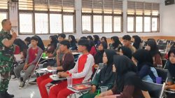 Anggota Koramil 1601/Indramayu Bekali Siswa SMKN 1 Balongan Materi Kepemimpinan dan PBB dalam LDKS