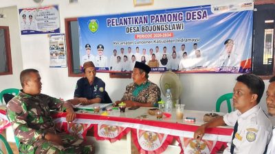 Koramil Lohbener Komsos Bersama Kuwu dan Perangkat Desa Bojongslawi, Bahas Kondusivitas Wilayah