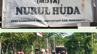 Semarak HUT RI ke-81, MDTA Nurul Huda Sambimaya Gelar Jalan Santai Penuh Semangat