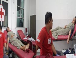 Polwan Ditpolairud Polda Sulut Donorkan Darah untuk Bantu Istri Jurnalis di Bitung