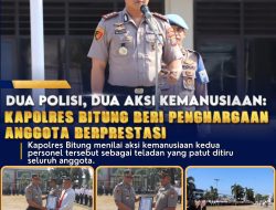 Kapolres Bitung Berikan Penghargaan kepada Dua Personel atas Aksi Kemanusiaan