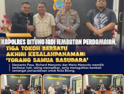 Kapolres Bitung Fasilitasi Dialog Perdamaian Tiga Tokoh Masyarakat Demi Jaga Kamtibmas