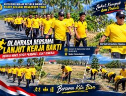Kapolres Boltim Pimpin Olahraga Bersama dan Ajak Personel Jaga Kebersihan Mako