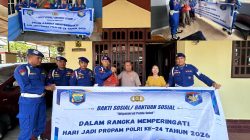Peringati Hari Jadi Propam Polri ke-24, Unit Provos Ditpolairud Polda Sulut Salurkan Bansos kepada Purnawirawan