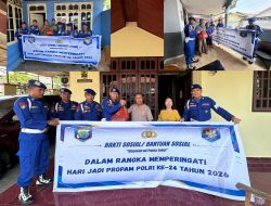 Peringati Hari Jadi Propam Polri ke-24, Unit Provos Ditpolairud Polda Sulut Salurkan Bansos kepada Purnawirawan