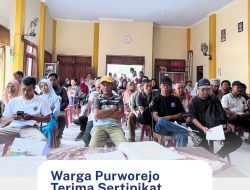 Warga Purworejo Terima Sertipikat,Kepastian Hak Terjamin