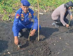 Ditpolairud Polda Sulut Luncurkan Gerakan Green Policing, Tanam 100 Mangrove di Pantai Manembo-nembo Bitung