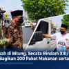 Jumat Berkah di Bitung, Secata Rindam XIII/Merdeka dan POLA Bagikan 200 Paket Makanan serta Masker