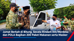 Jumat Berkah di Bitung, Secata Rindam XIII/Merdeka dan POLA Bagikan 200 Paket Makanan serta Masker