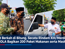 Jumat Berkah di Bitung, Secata Rindam XIII/Merdeka dan POLA Bagikan 200 Paket Makanan serta Masker